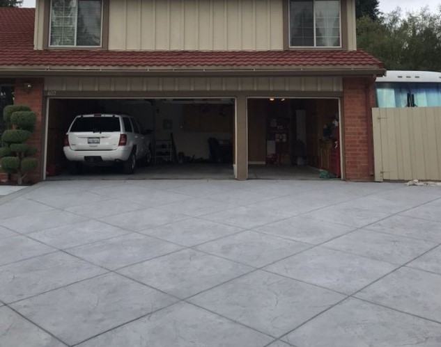 this image shows concrete driveway in Upland, California