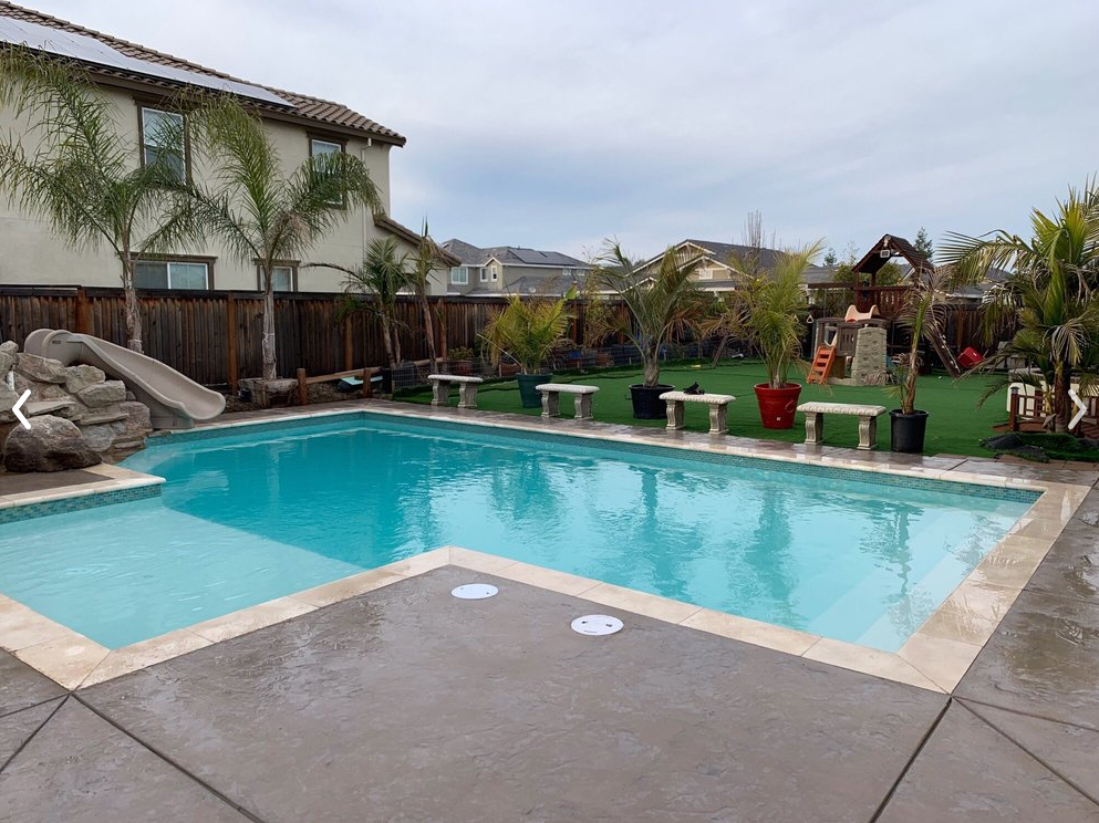 this image shows pool deck in Upland, California